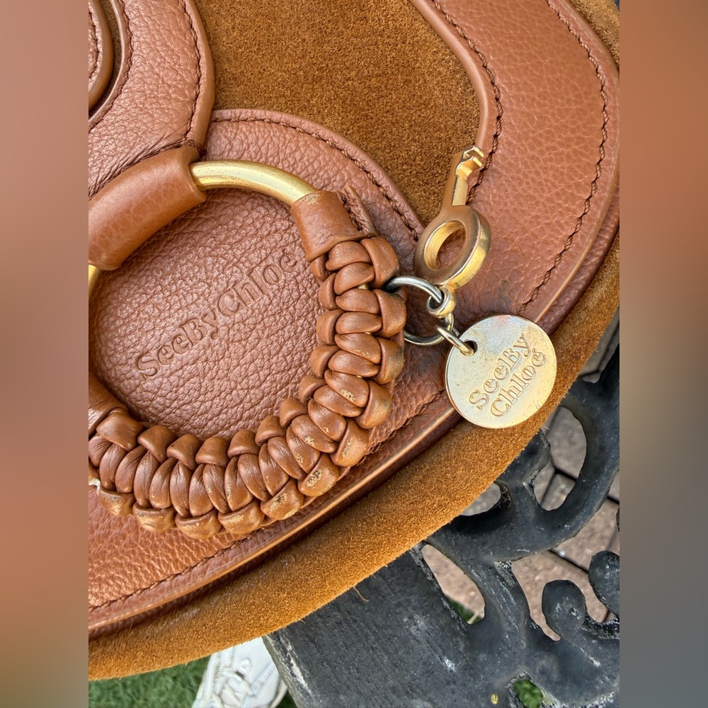 See By Chloe Small Brown Suede & Leather Crossbody Bag - Picture 3 of 13